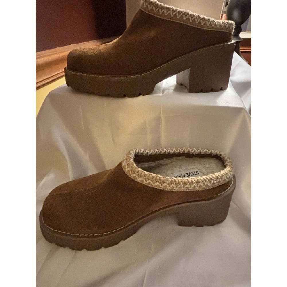 Steve Madden Women's Cozy Clog Mules – Size 7.5, Pre-owned. [D]
